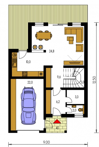 Floor plan of ground floor - PORTO 22